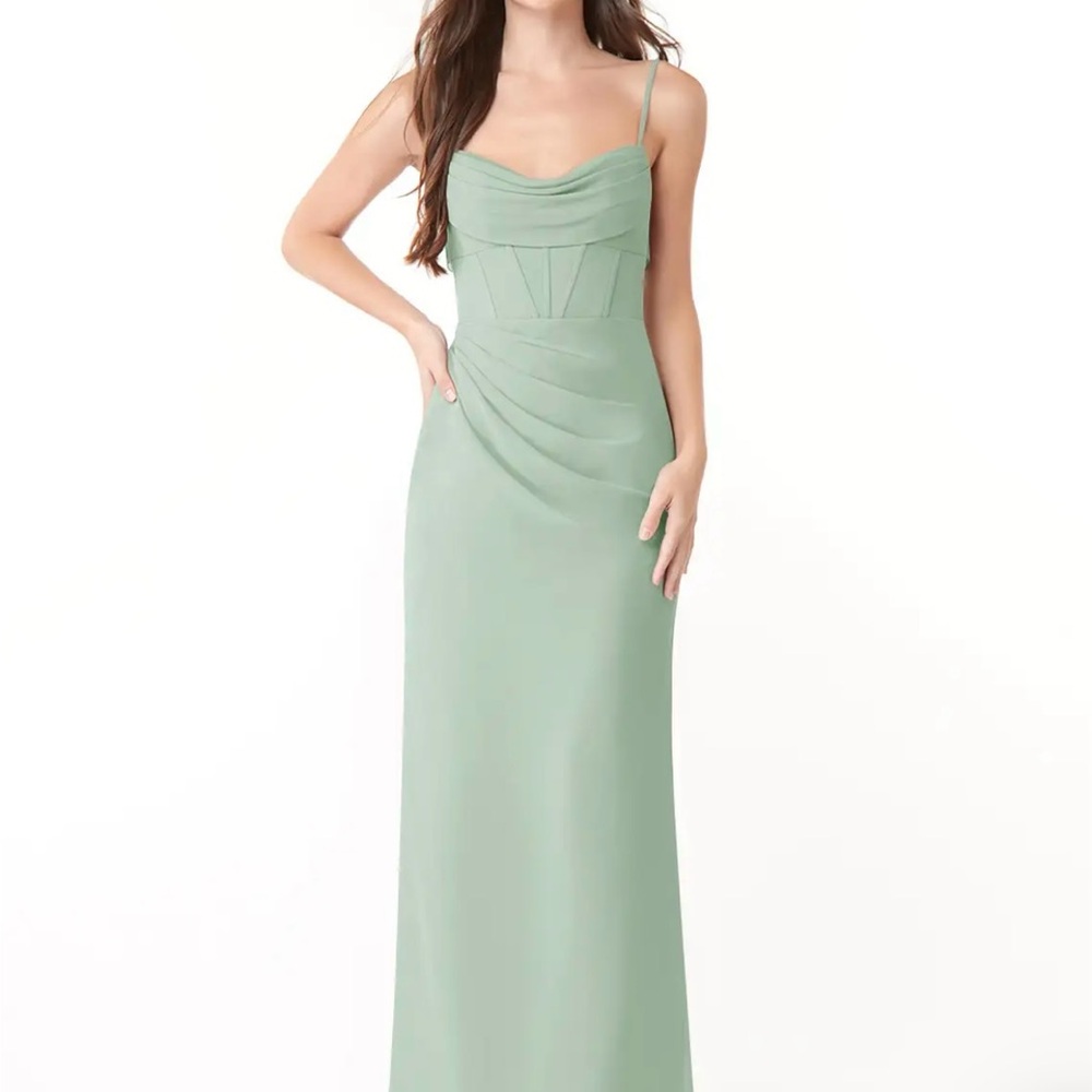 Azazie Mai Bridesmaids Dress in Agave